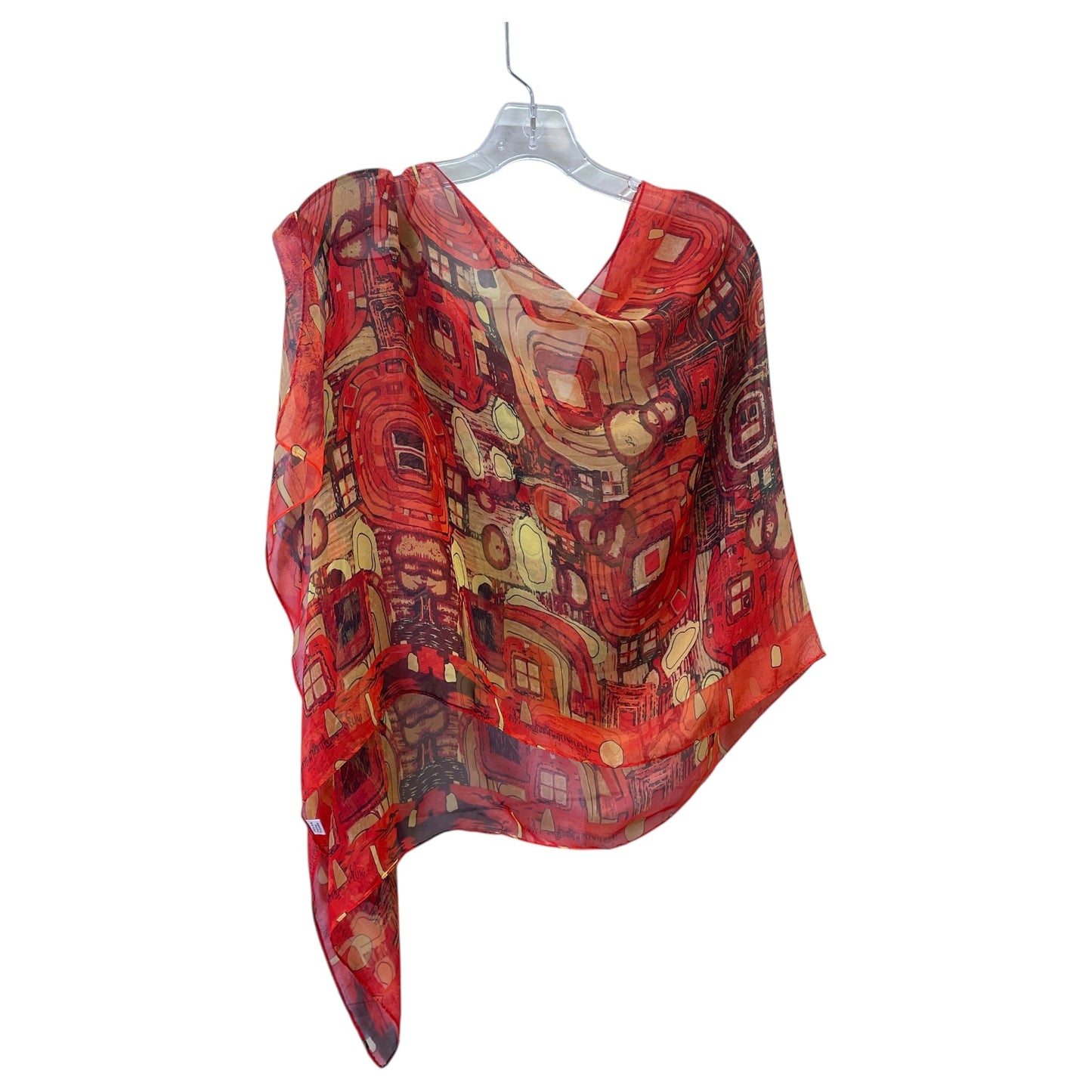 Poncho By PONCH In Red & Yellow, Size:0