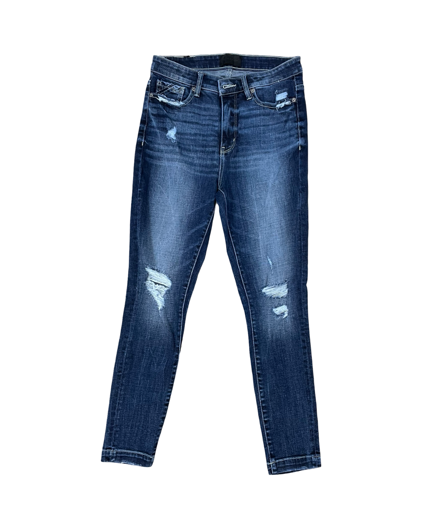 Jeans Skinny By Buckle Black In Blue Denim, Size:4