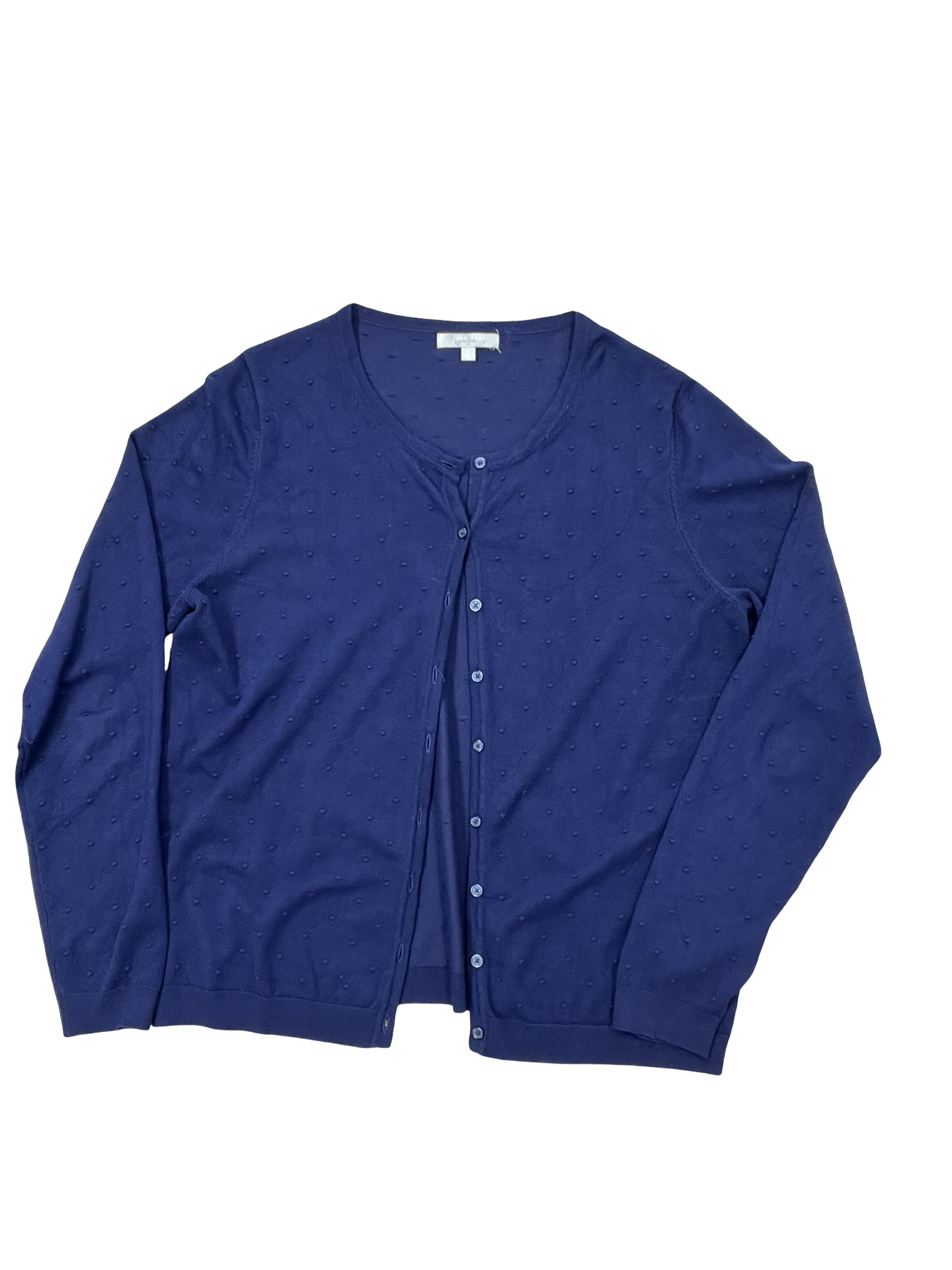 Cardigan By Joan Vass In Blue, Size:Xl