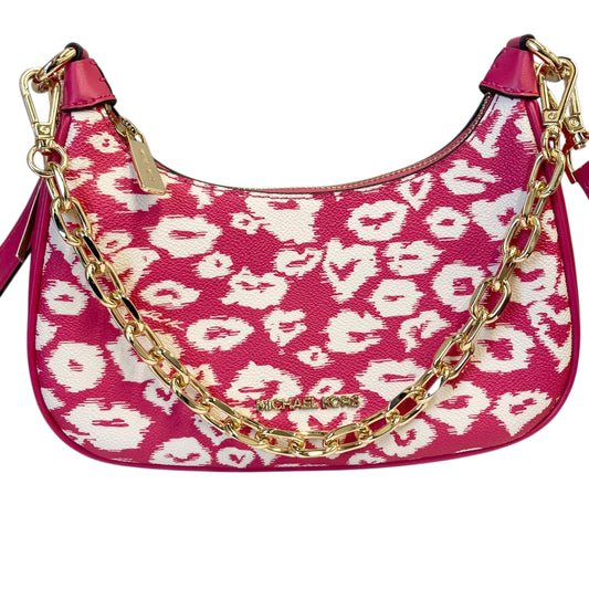 Crossbody Designer By Michael Kors In Pink & White, Size:Small