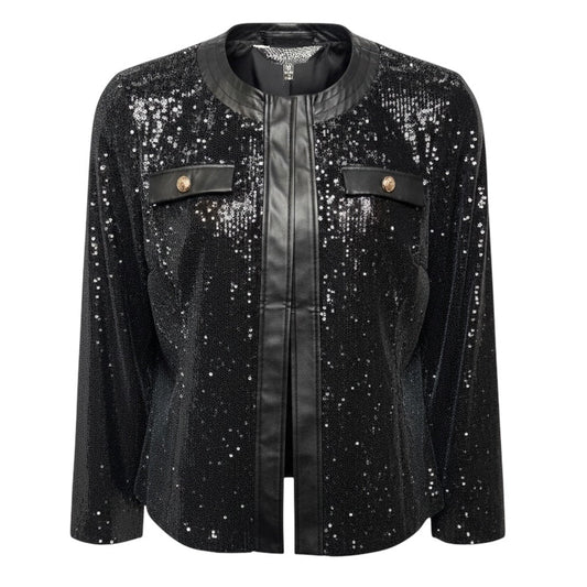 Tailored Fit Sequin Jacket Other By Ming Wang In Black, Size: M