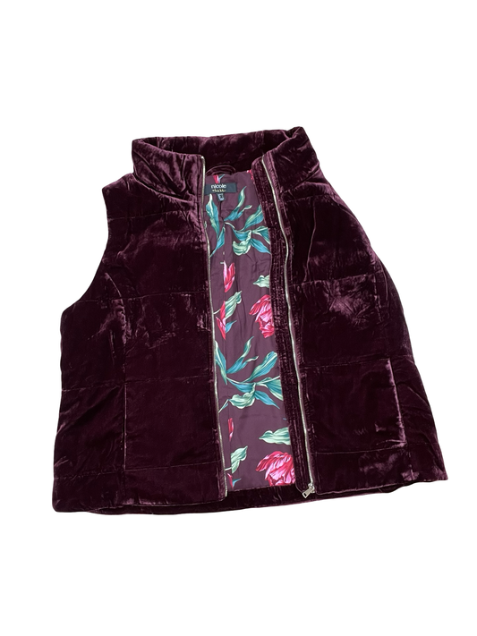 Vest Puffer & Quilted By Nicole By Nicole Miller In Maroon, Size:M