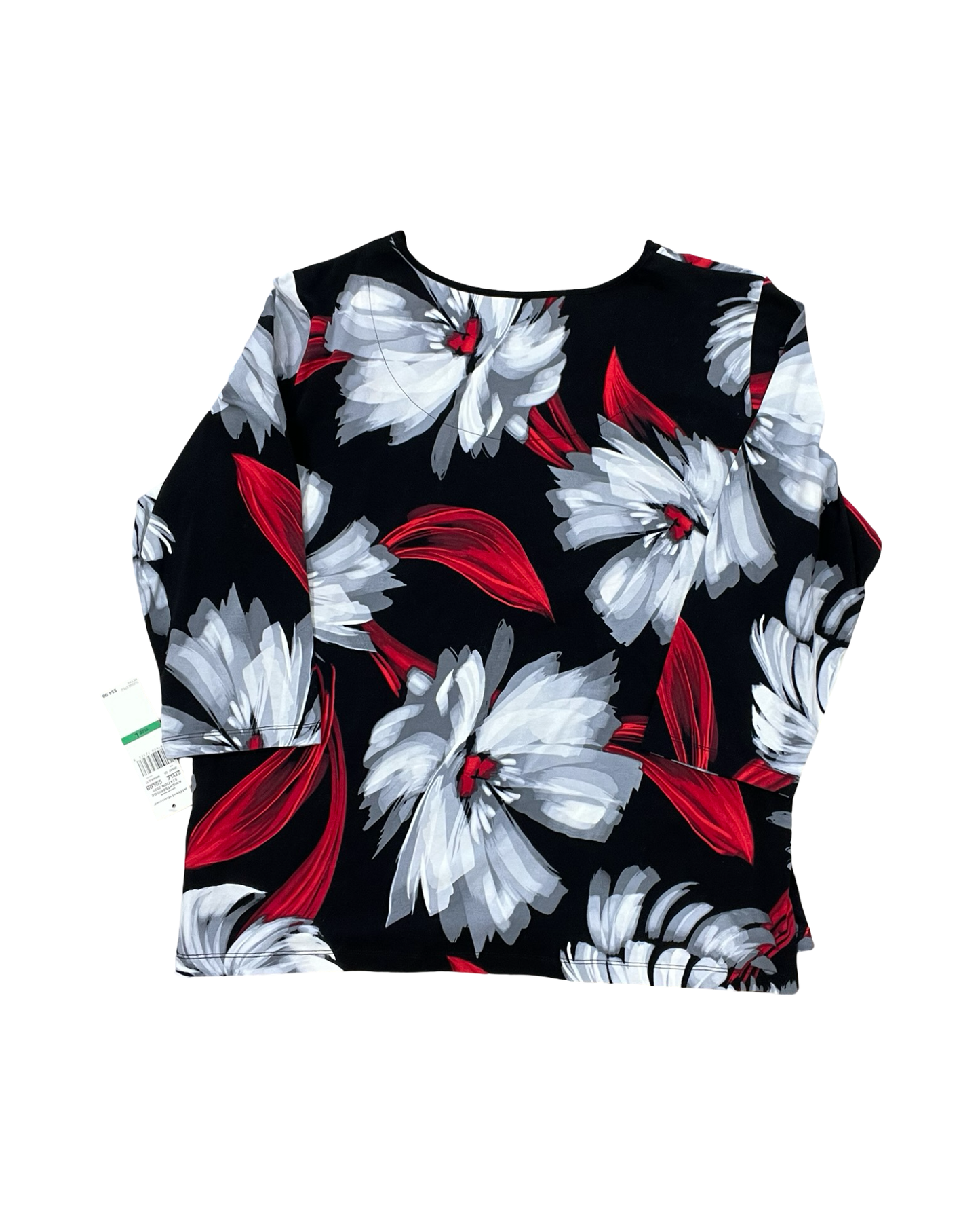 Top 3/4 Sleeve By Alfred Dunner In Black & Red, Size:L