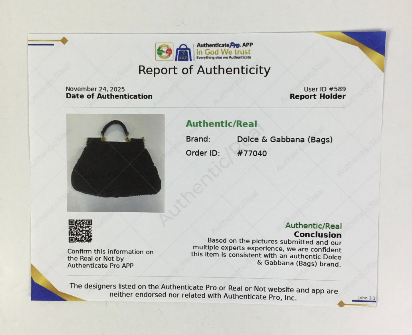 Handbag Luxury Designer By Dolce And Gabbana In Black, Size:Medium