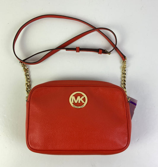 Crossbody Designer By Michael Kors In Orange, Size:Medium