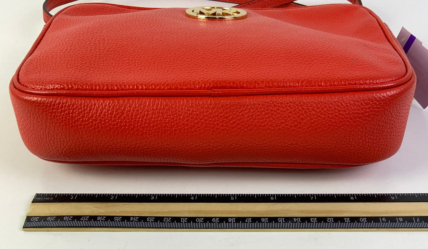 Crossbody Designer By Michael Kors In Orange, Size:Medium