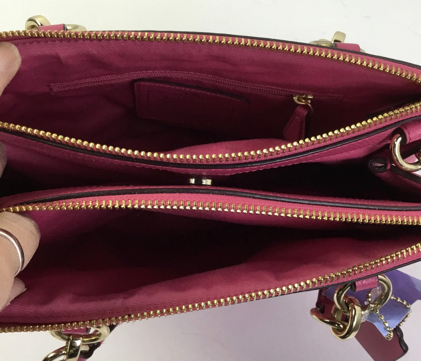 Crossbody Designer By Coach In Pink, Size:Medium