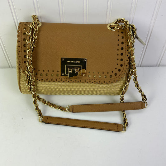 Crossbody Designer By Michael Kors In Brown & Tan, Size:Small