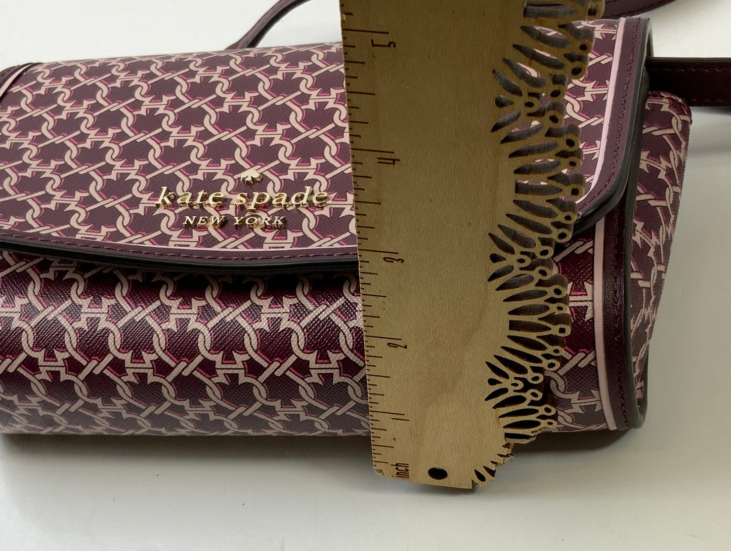 Crossbody Designer By Kate Spade In Maroon, Size:Small