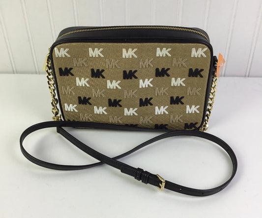 Crossbody Designer By Michael Kors In Black & Brown, Size:Medium