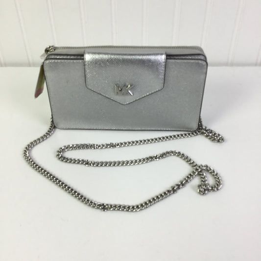 Crossbody Designer By Michael Kors In Silver, Size:Small