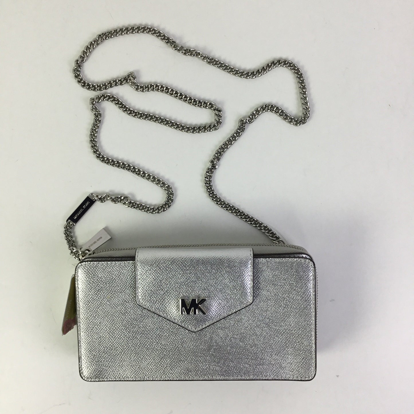 Crossbody Designer By Michael Kors In Silver, Size:Small