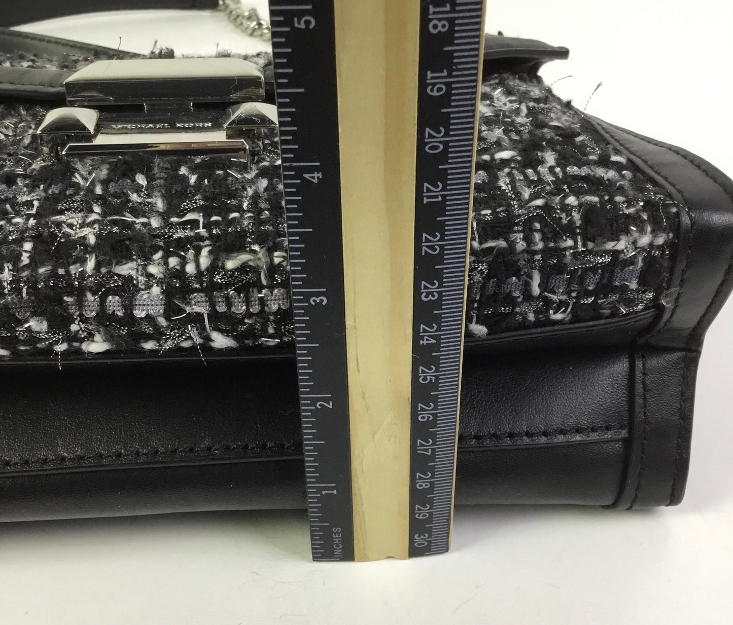 Crossbody Designer By Michael Kors In Black & Grey, Size:Small