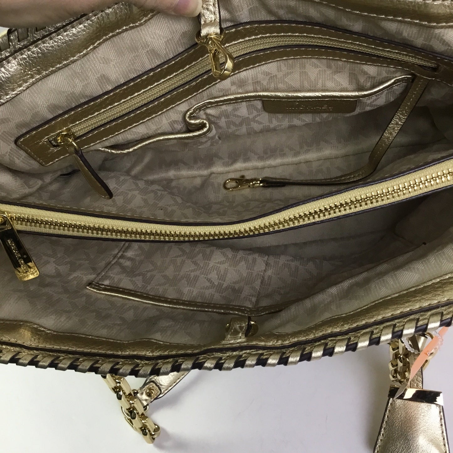 Handbag Designer By Michael Kors In Tan, Size:Medium