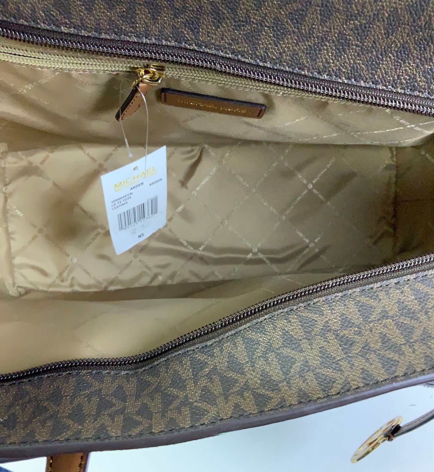 Handbag Designer By Michael Kors In Brown, Size:Large