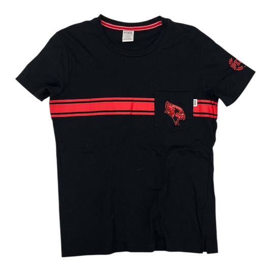 Athletic Top Ss By Pink In Black & Red, Size:S