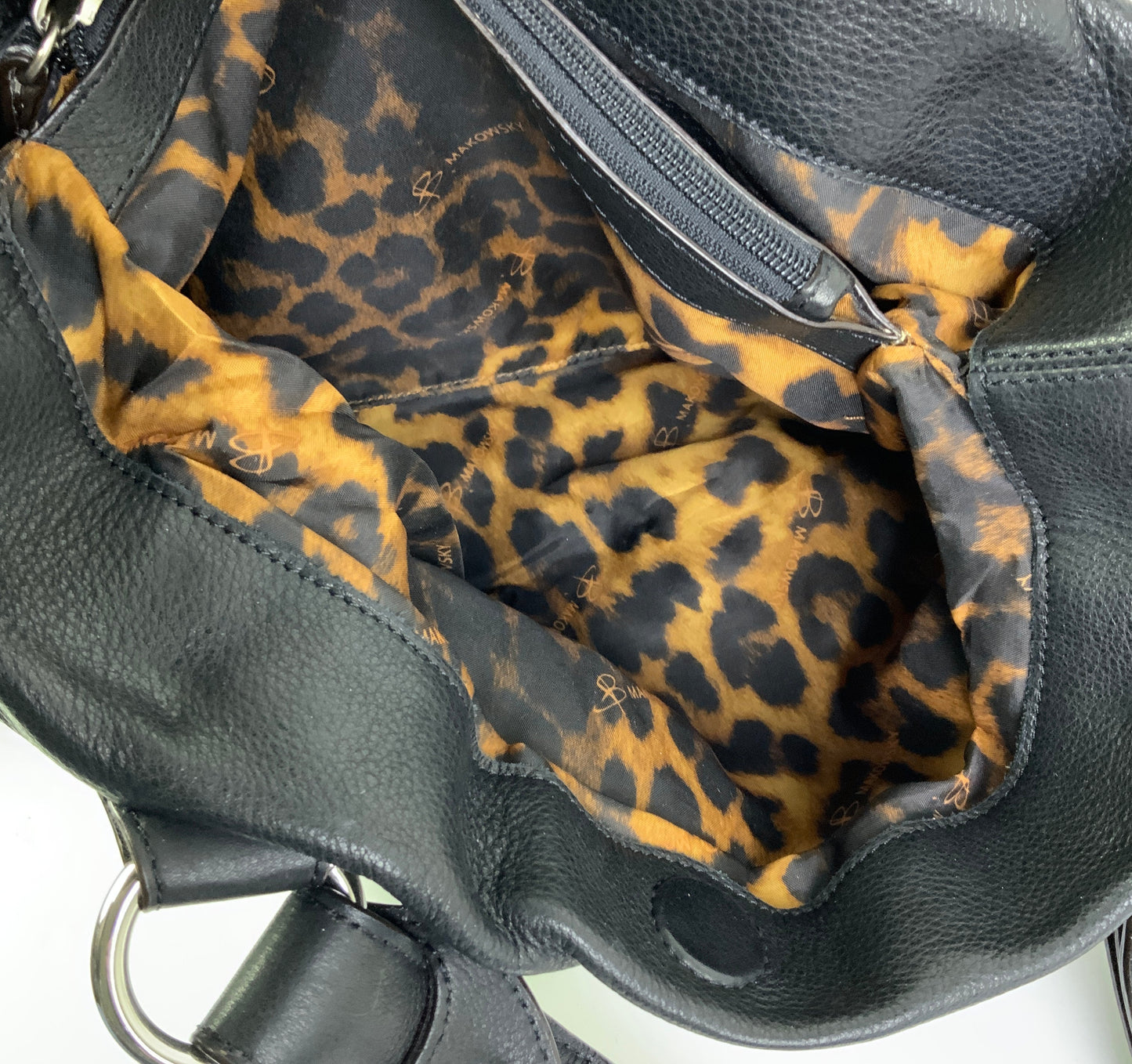 Handbag Leather By B. Makowsky, Size: Medium