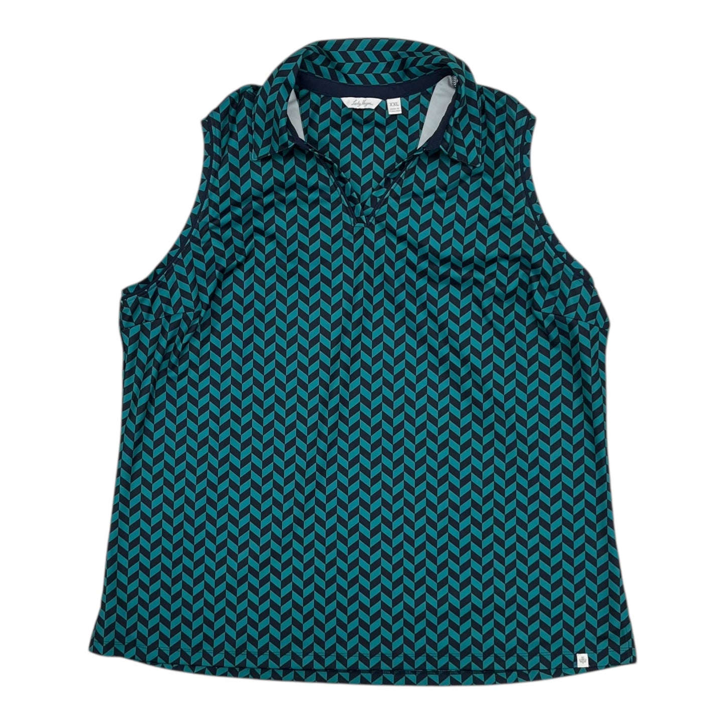 Athletic Tank Top By Lady Hagen In Blue & Green, Size:Xxl