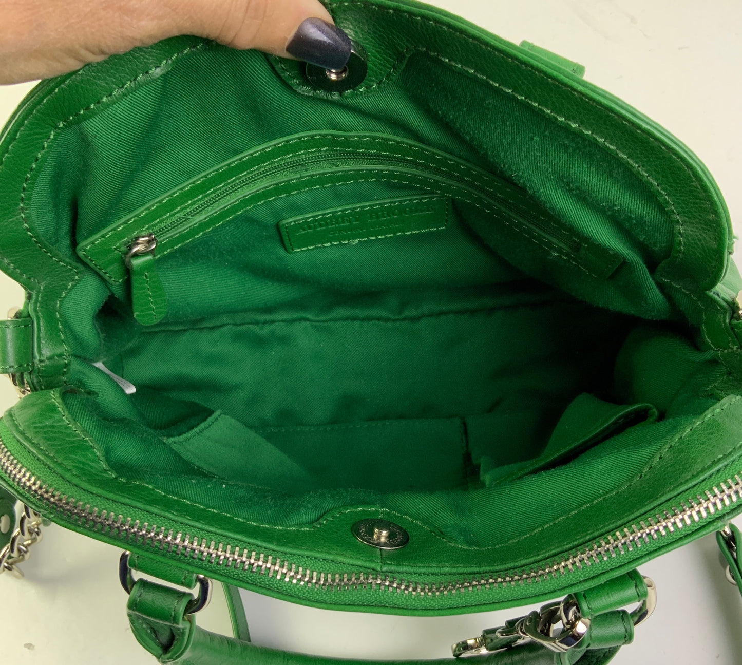Handbag Leather By Audrey Brooke, Size: Medium