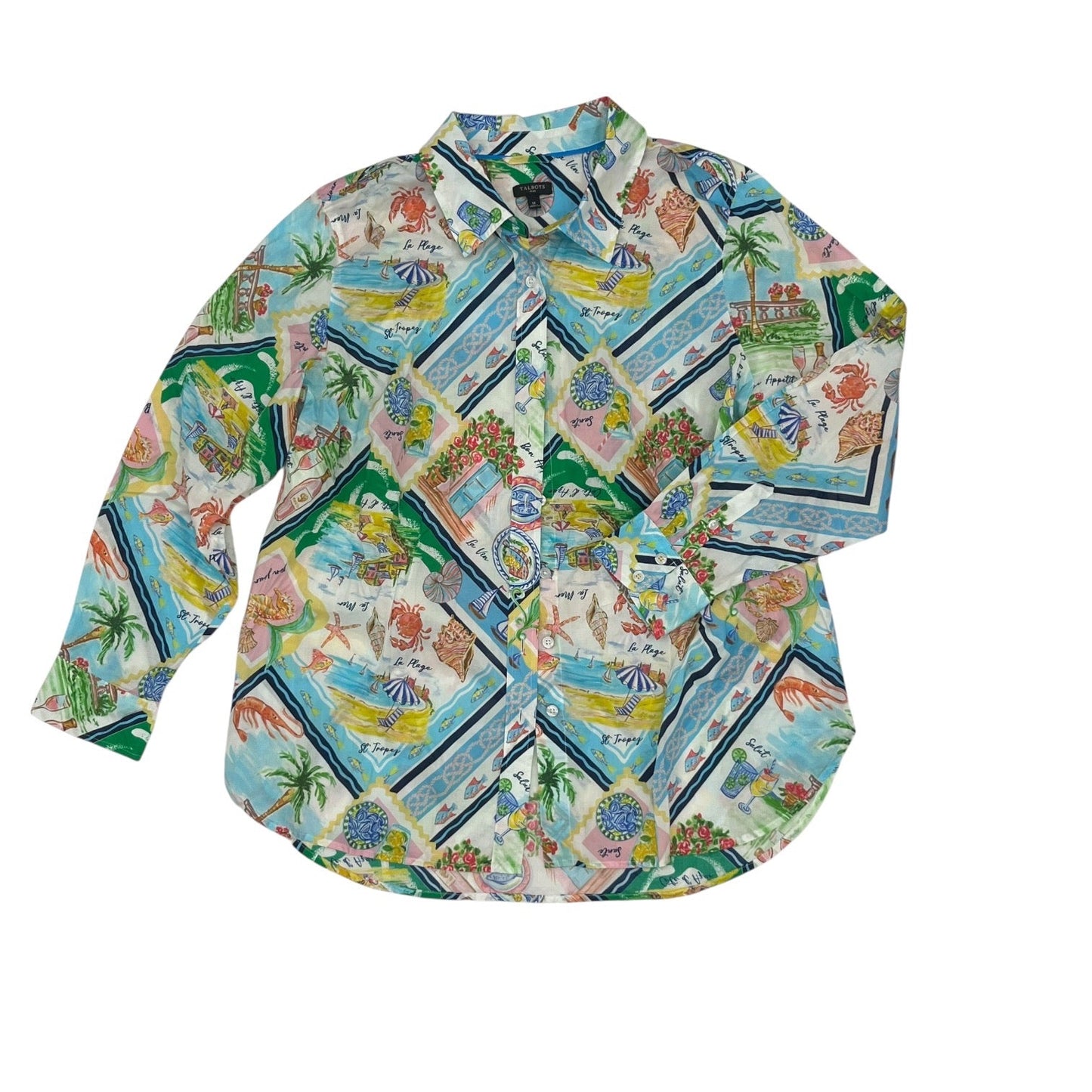 Blouse Ls By Talbots In Multi, Size:1X