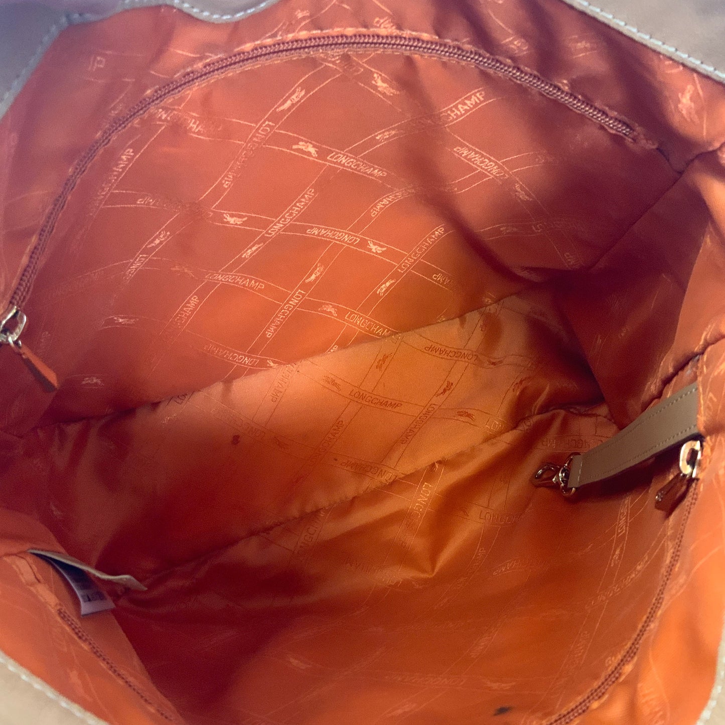 Handbag Designer By Longchamp In Tan, Size:Large