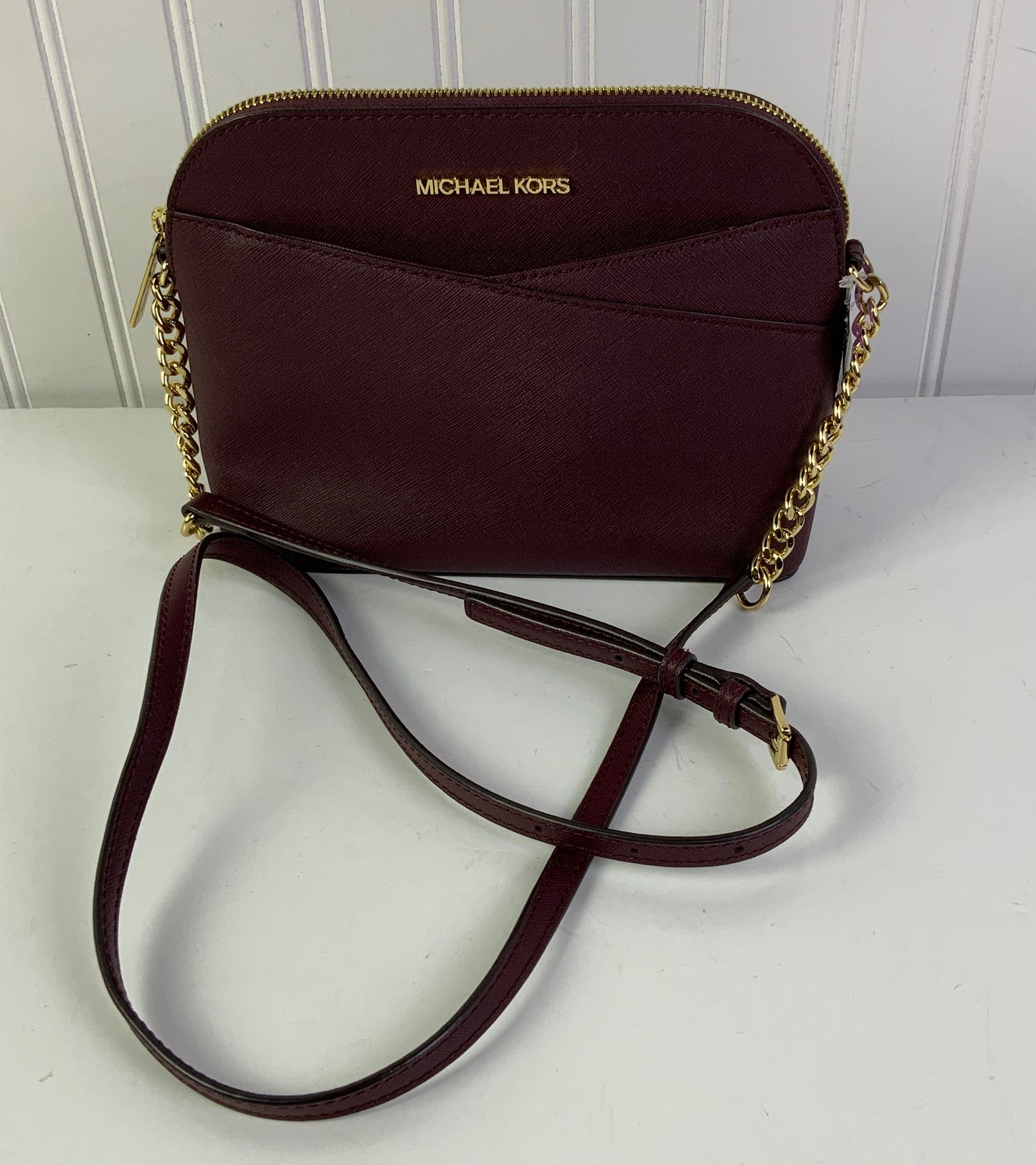 Crossbody Designer By Michael Kors In Maroon, Size:Small