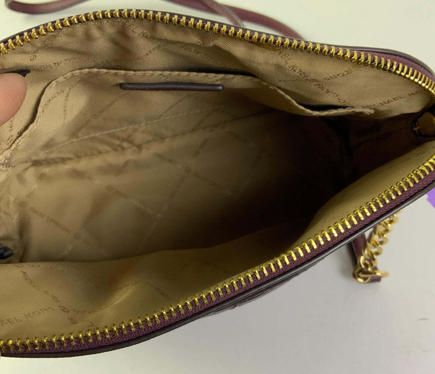 Crossbody Designer By Michael Kors In Maroon, Size:Small