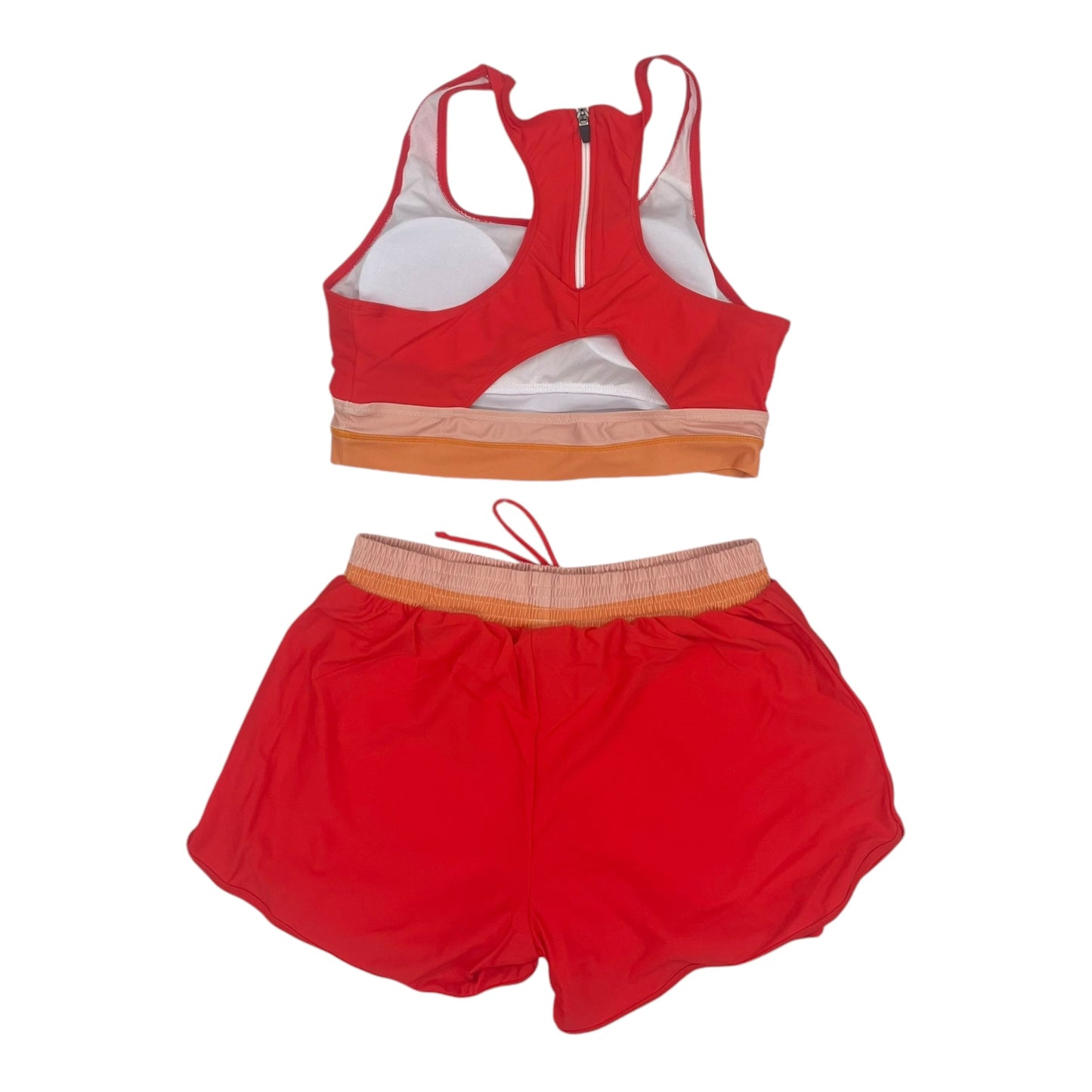 Athletic Shorts 2Pc By Clothes Mentor In Orange & Red, Size:L