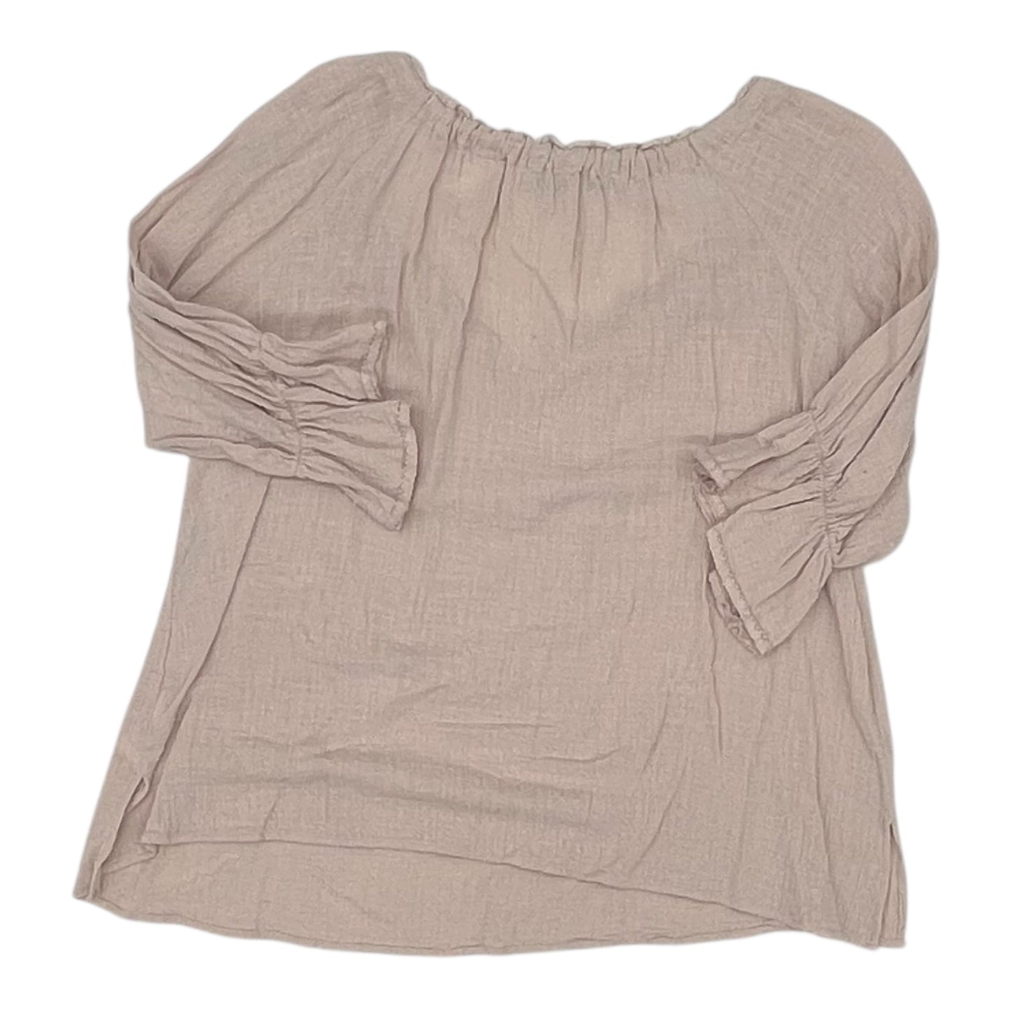 Blouse 3/4 Sleeve By Doe & Rae In Pink, Size:L