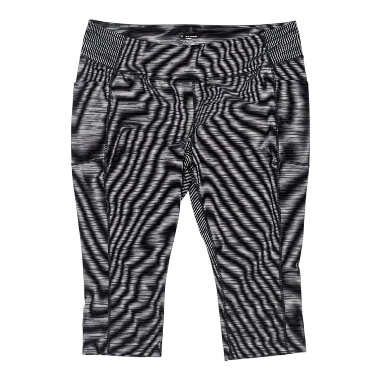 Athletic Leggings Capris By Tek Gear In Black & White, Size:3X