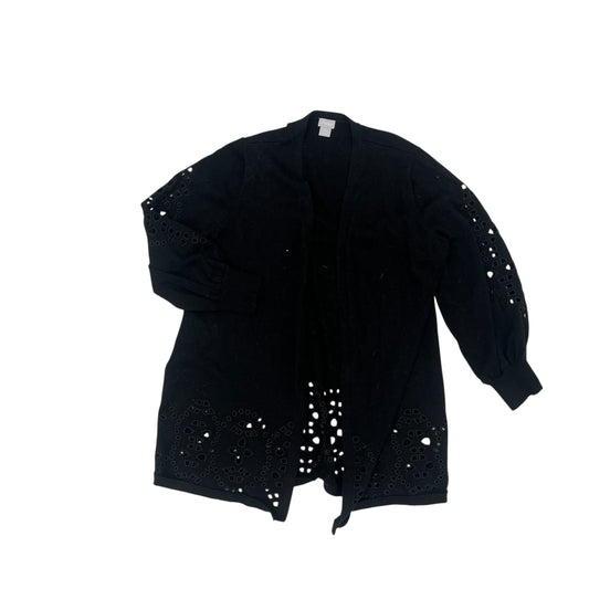 Sweater Cardigan By Chicos In Black, Size:Xl
