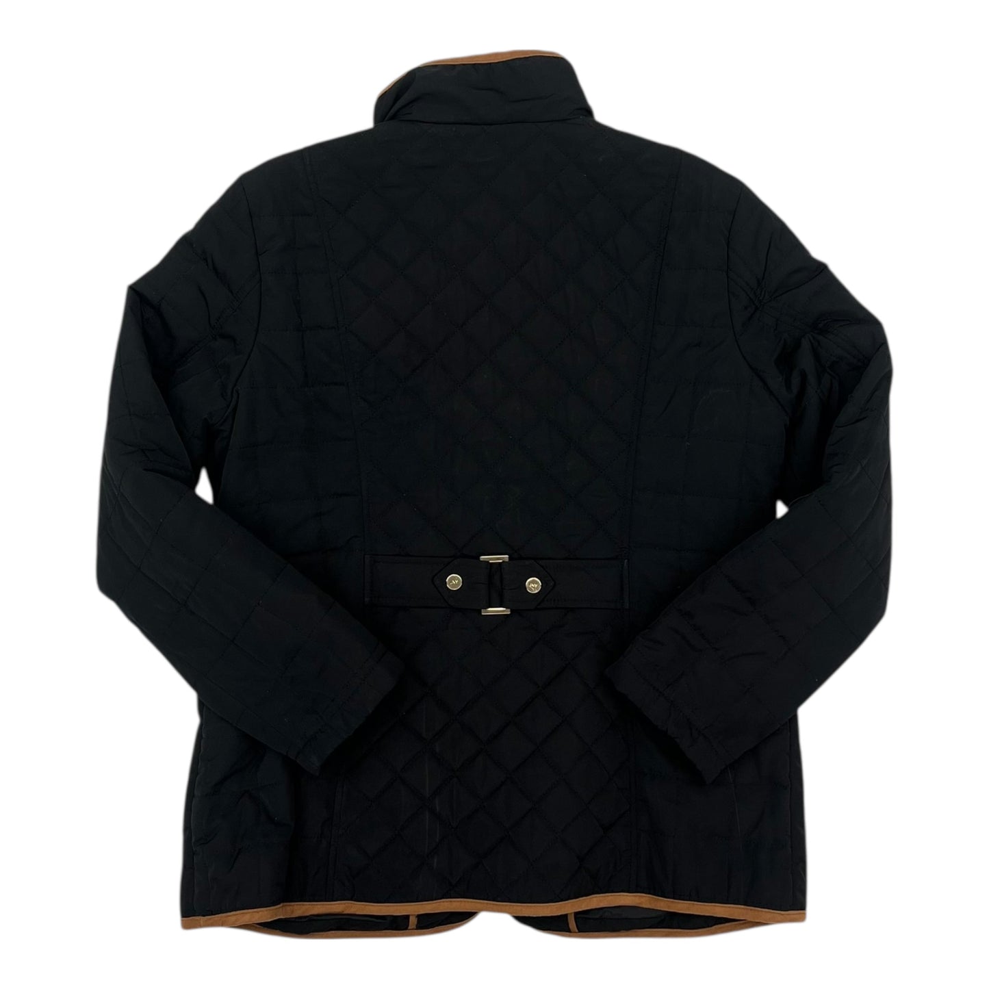 Jacket Puffer & Quilted By Jones New York In Black & Brown, Size:L