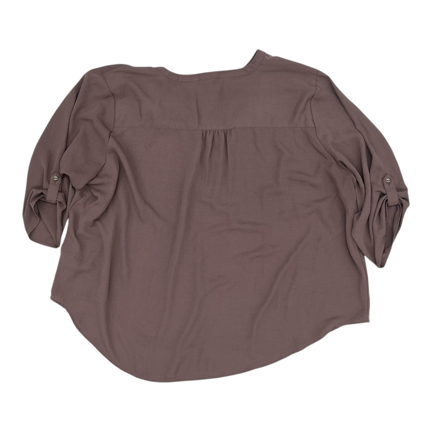 Blouse Ls By Maurices In Brown, Size:4X