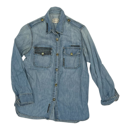 Top Ls By Current Elliott In Blue Denim, Size:M