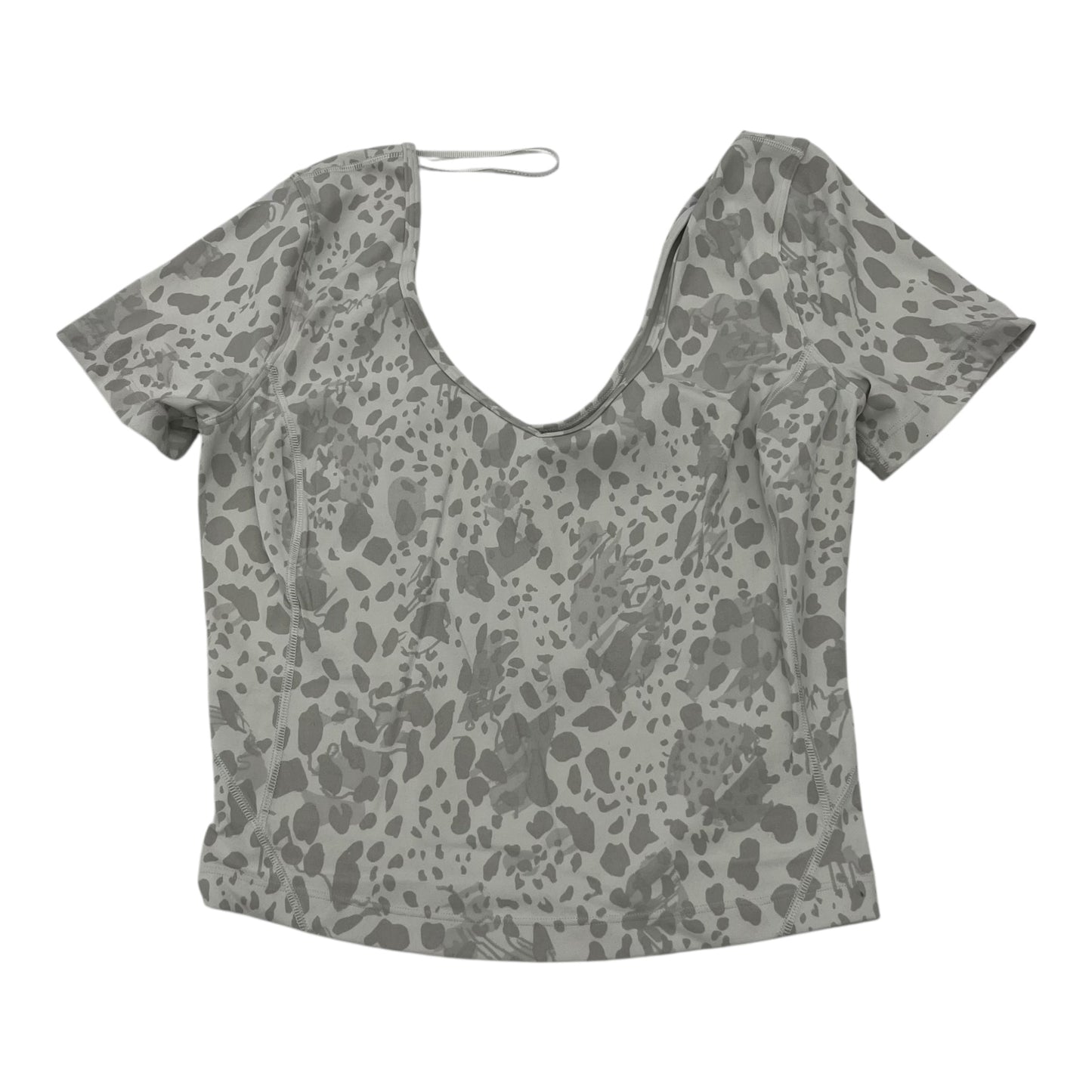 Athletic Top Ss By Lululemon In Grey, Size:S