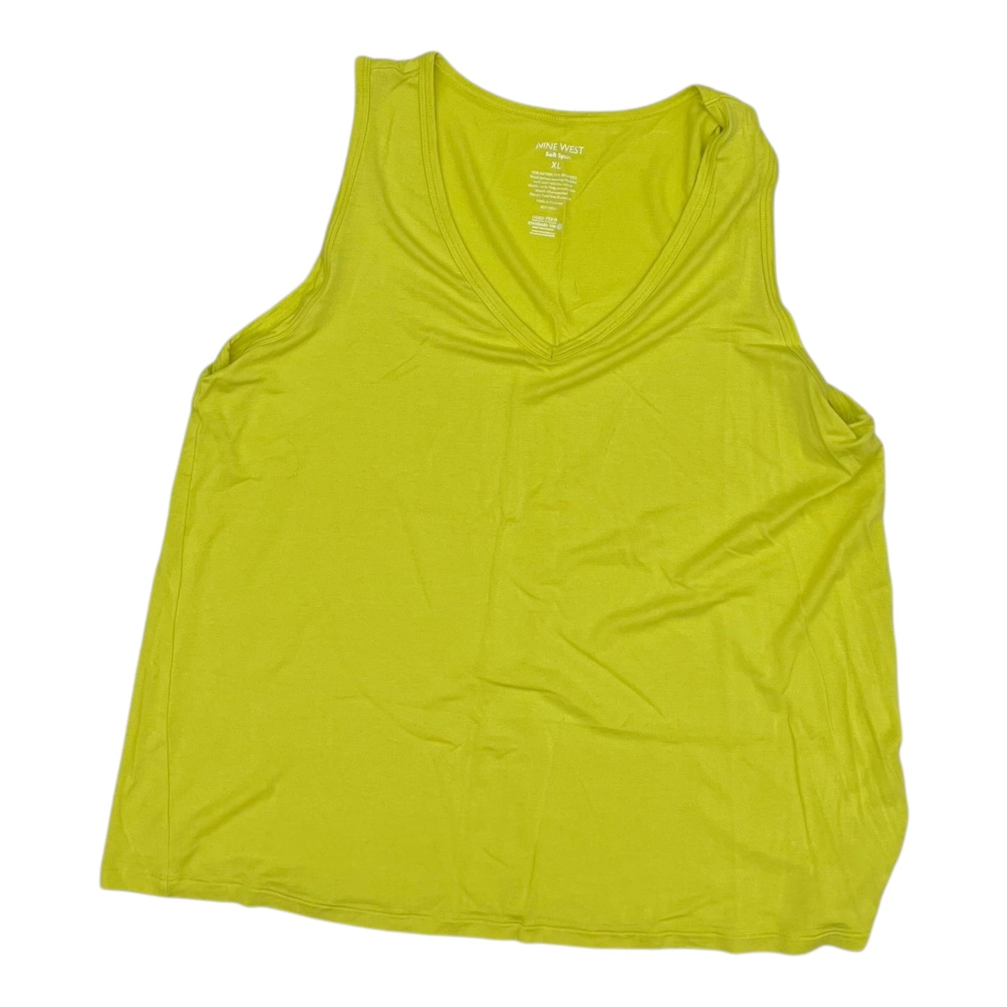 Tank Top By Nine West In Yellow, Size:Xl