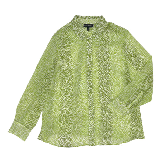 Blouse Ls By Lane Bryant In Green, Size:1X