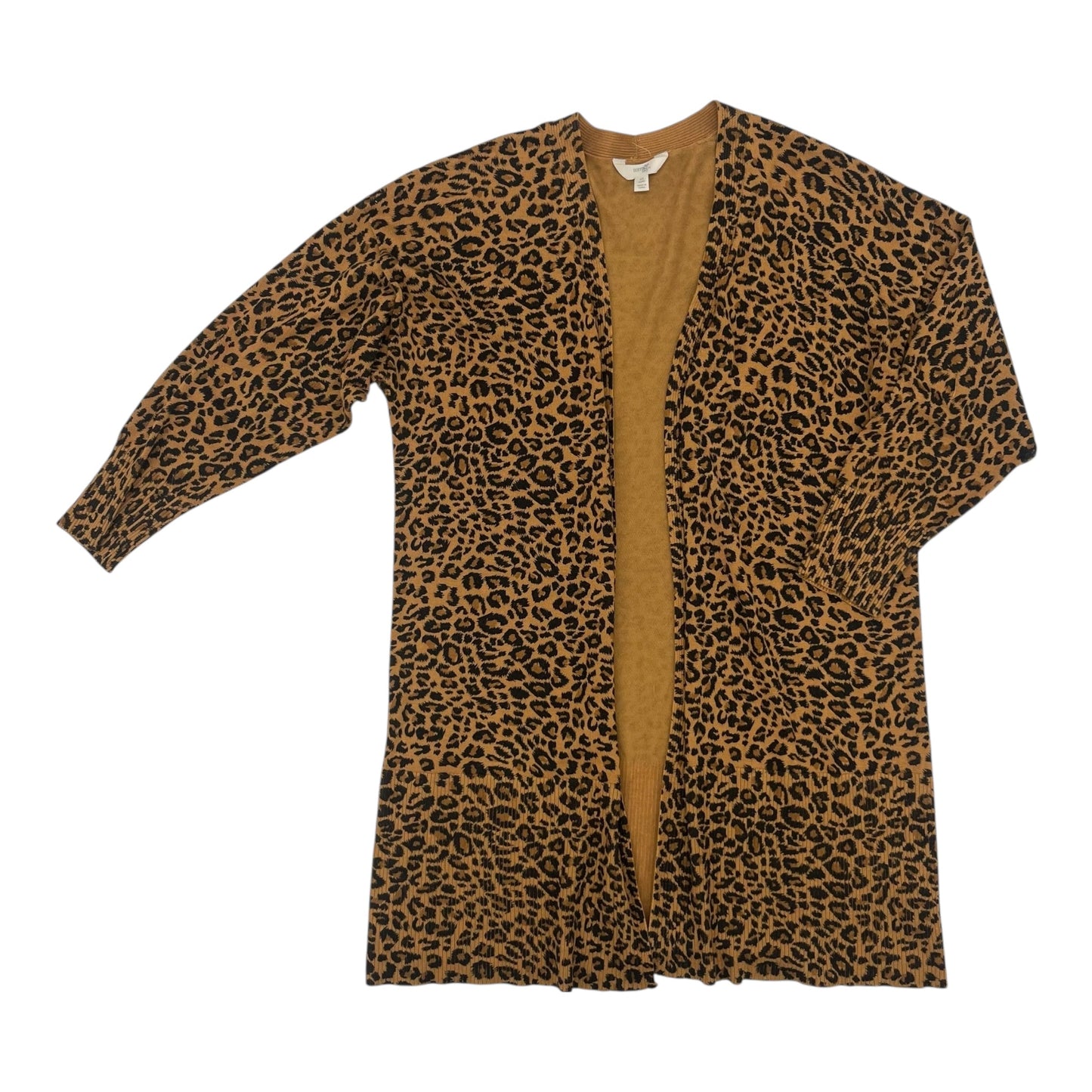 Cardigan By Terra & Sky In Leopard Print, Size:L