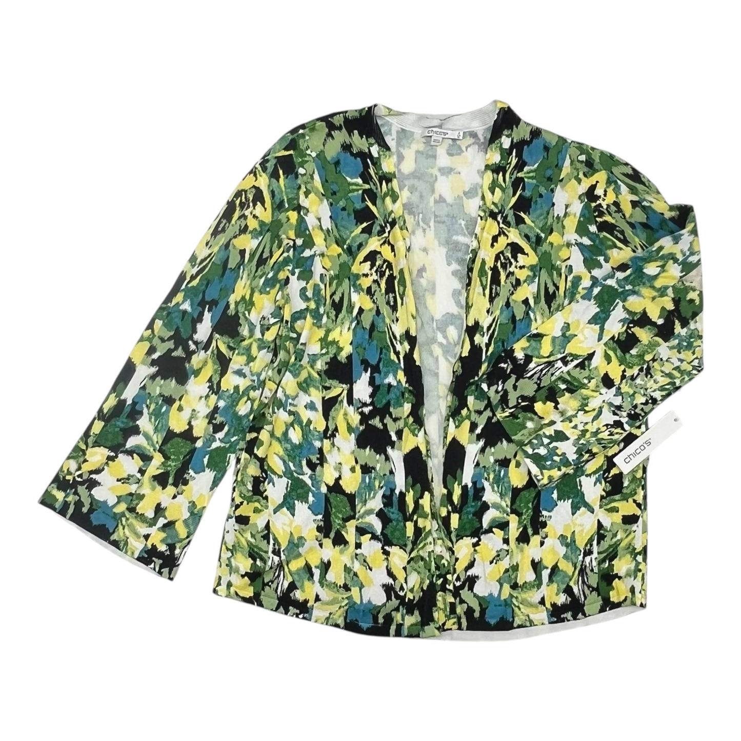 CARDIGAN by CHICOS In GREEN & YELLOW, Size: XL