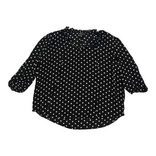 Blouse 3/4 Sleeve By Grace In Polkadot Pattern, Size:1X