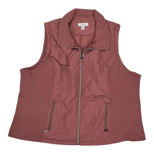 Vest Puffer & Quilted By Cj Banks In Pink, Size:3X