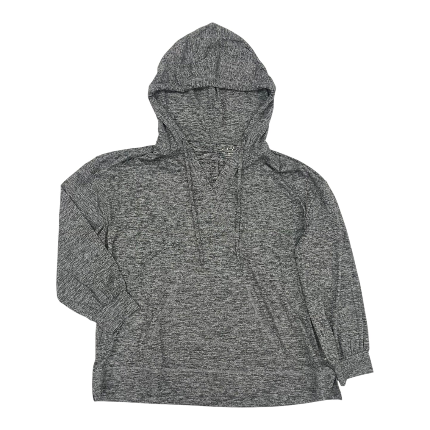 Athletic Top Ls Hoodie By Livi Active In Grey, Size:1X