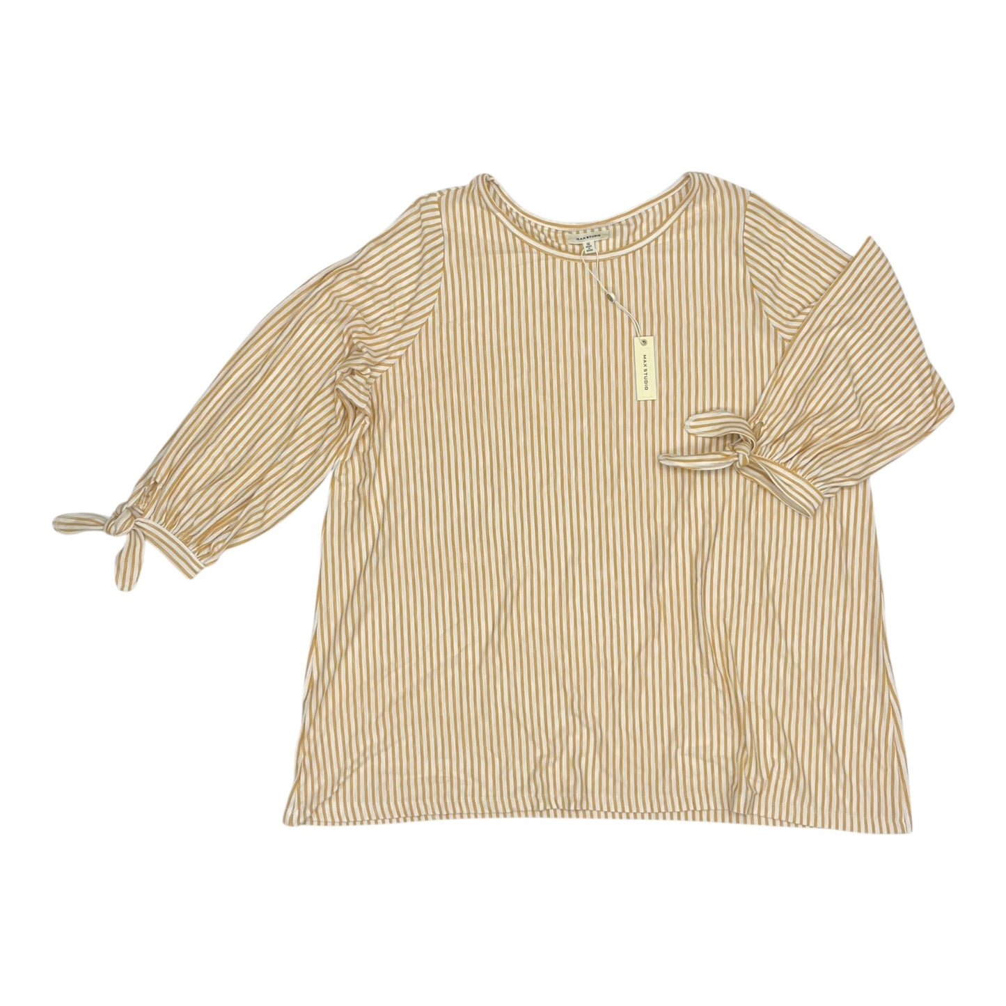 Top Ls By Max Studio In White & Yellow, Size:1X