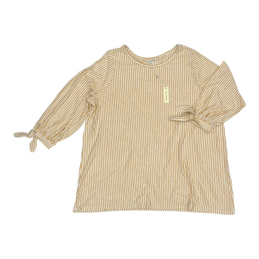 Top Ls By Max Studio In White & Yellow, Size:1X