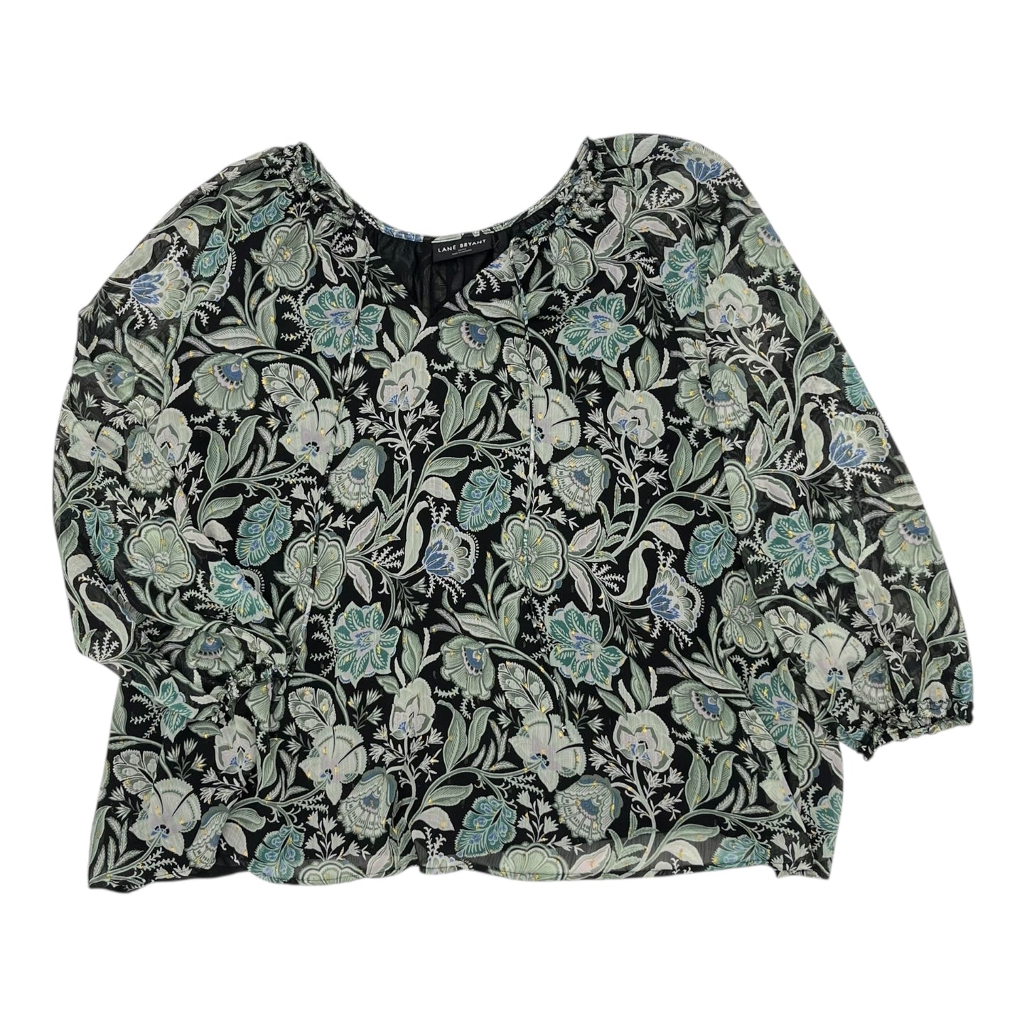Blouse 3/4 Sleeve By Chelsea And Theodore In Floral Print, Size:3X