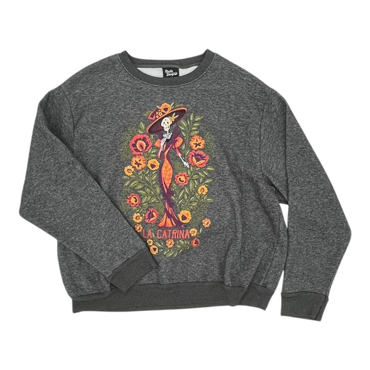 Sweatshirt Crewneck By Clothes Mentor In Grey, Size:Xxl