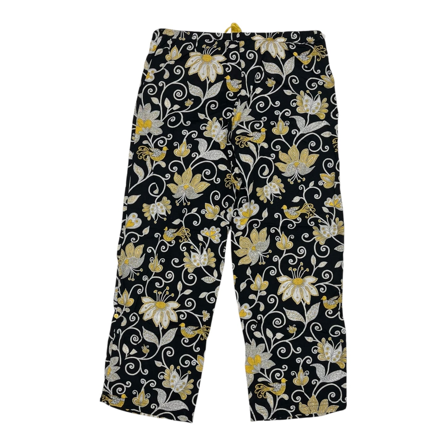 Pajama Pants By Vera Bradley In Black & Yellow, Size:S