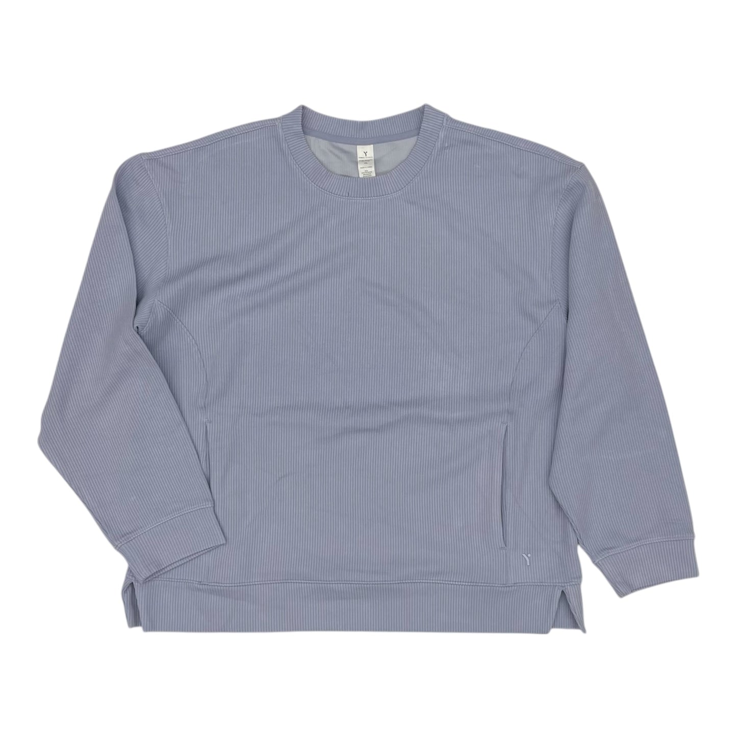 Athletic Top Ls Crewneck By Yogalicious In Blue, Size:Xl