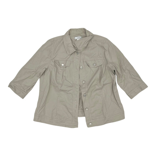 Jacket Denim By Cj Banks In Tan, Size:1X
