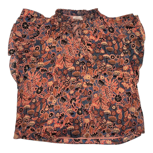 BLOUSE SS by PHILOSOPHY In BLUE & PINK, Size: 1X